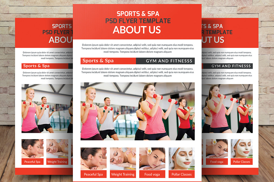 Spa & Fitness Gym A4 Flyer