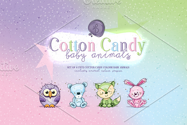 Cotton Candy Baby Animals