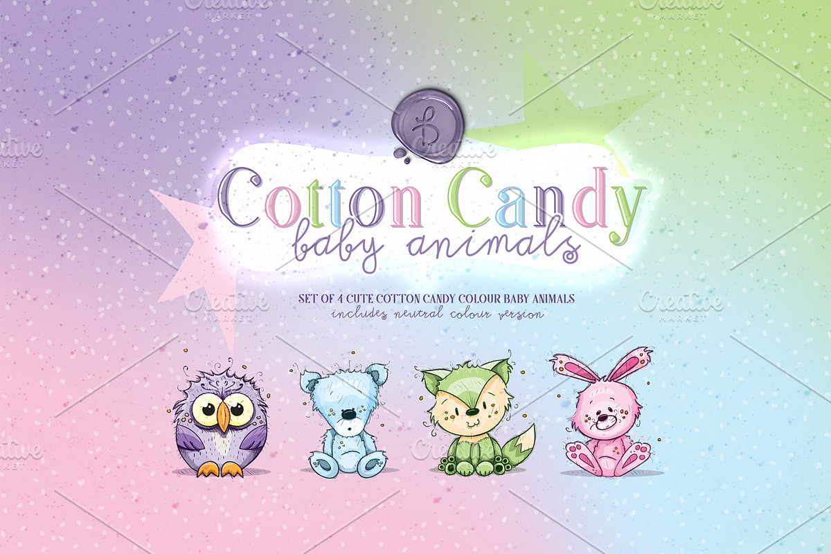 Cotton Candy Baby Animals in Illustrations - product preview 8