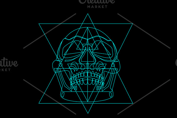 Skull icon geometric vector
