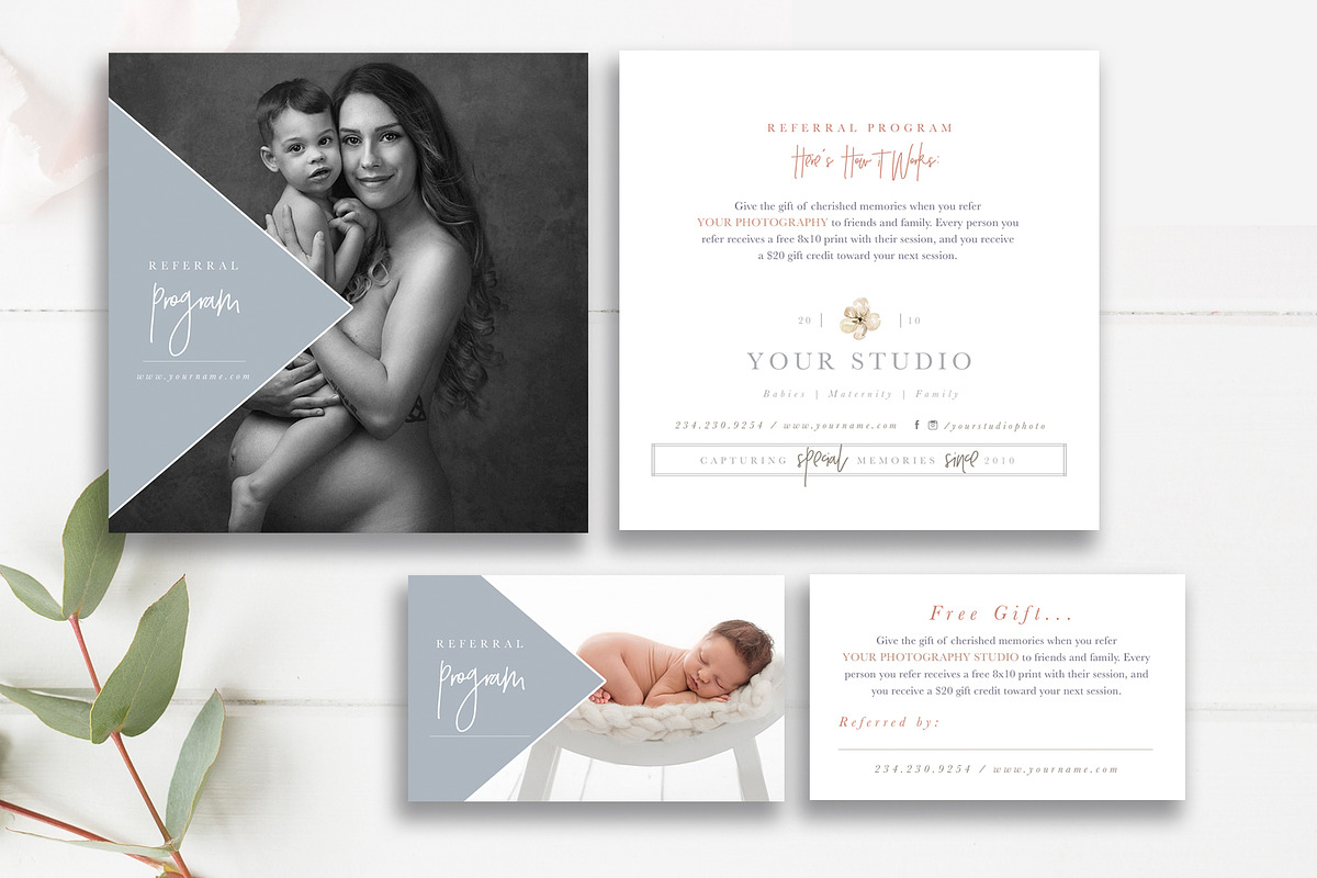 Photographer Referral Card Template in Card Templates - product preview 8