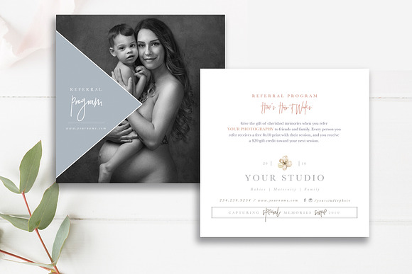 Photographer Referral Card Template in Card Templates - product preview 1