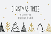 Christmas tree silhouettes