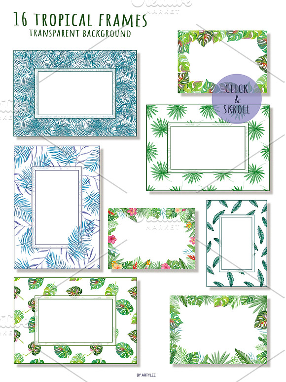 Tropical Forest Watercolor Set in Illustrations - product preview 3