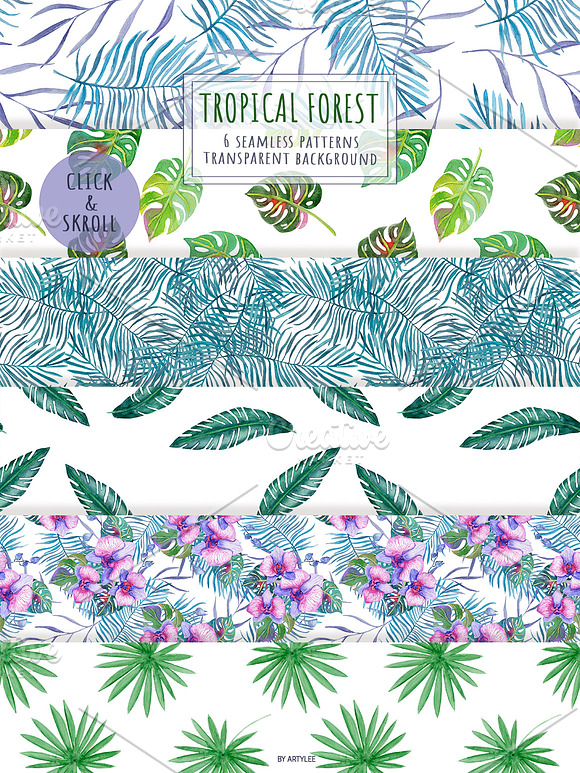 Tropical Forest Watercolor Set in Illustrations - product preview 5