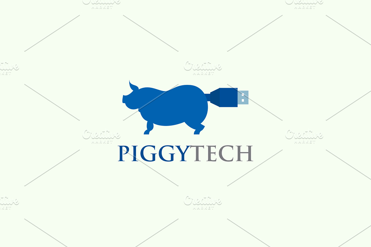 Piggy Tech Logo in Logo Templates - product preview 8