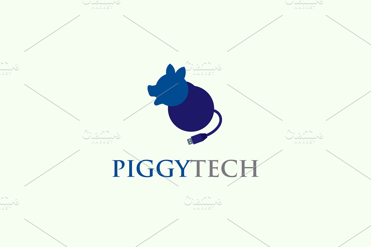 Piggy Tech Logo in Logo Templates - product preview 8