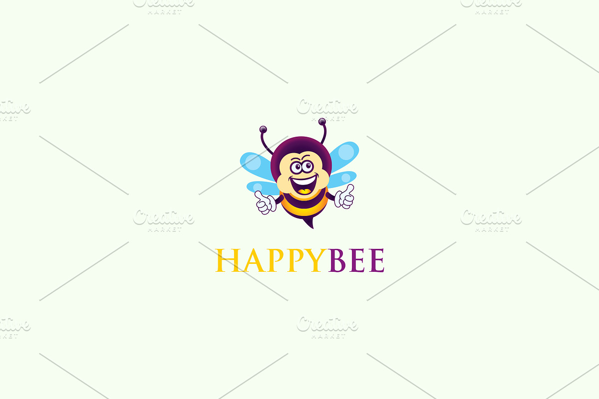 Happy Bee Logo in Logo Templates - product preview 8