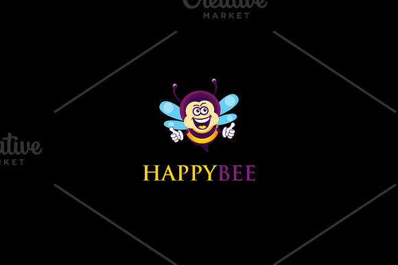 Happy Bee Logo in Logo Templates - product preview 1