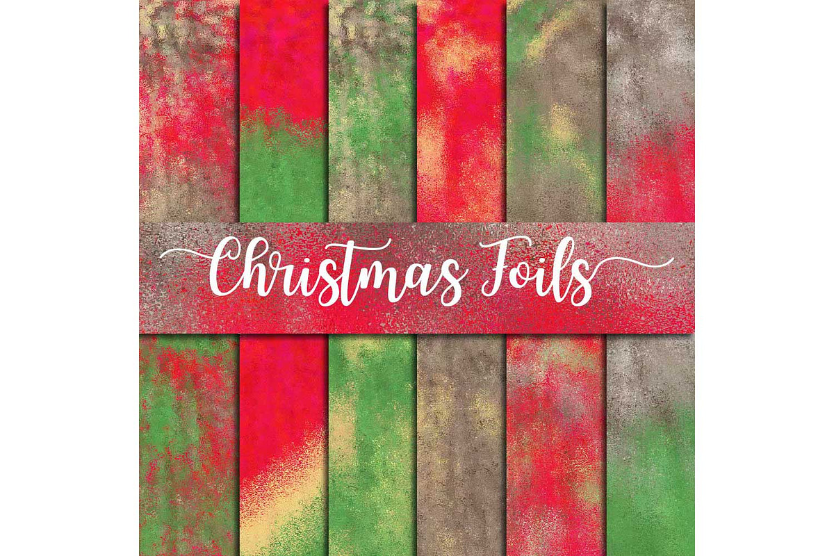 Christmas Foils Digital Paper in Textures - product preview 8