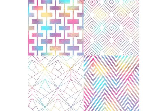 Unicorn Geometric Pattern Overlay  in Illustrations - product preview 3