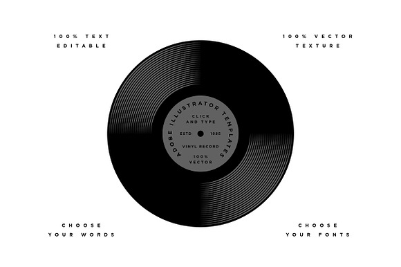 Vinyl Record Template in Objects - product preview 1