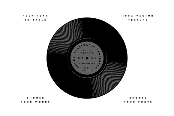 Vinyl Record Template in Objects - product preview 2