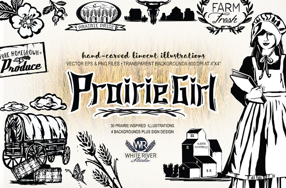 Prairie Girl Linocuts in Graphics - product preview 1