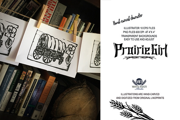 Prairie Girl Linocuts in Graphics - product preview 2