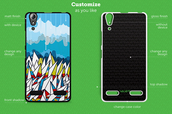 Lenovo A6000 2d Sublimation Mock-up in Product Mockups - product preview 1
