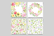 Greeting card and flower pattern