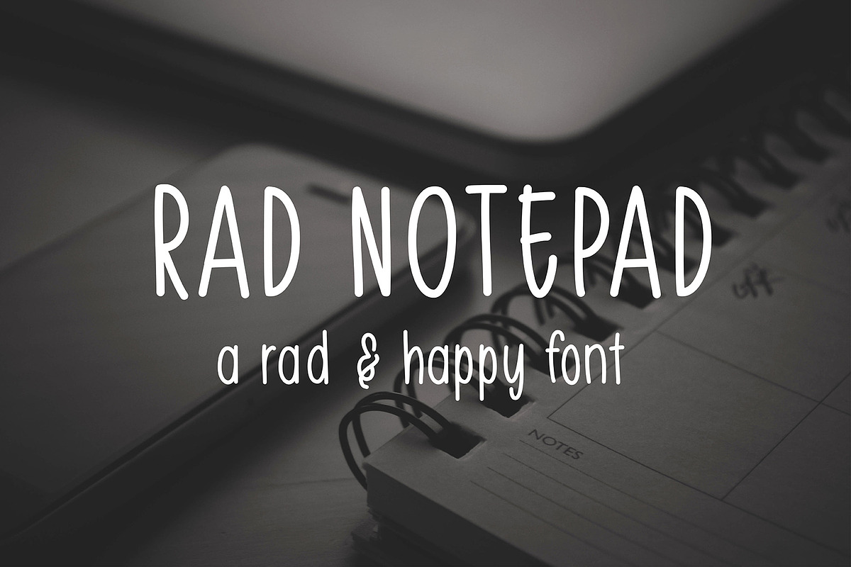 Rad Notepad - A Hand Lettered Font in Sans-Serif Fonts - product preview 8