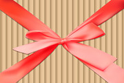 3D red bow tape ribbon gift vector