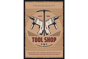 Vector retro poster for tool shop