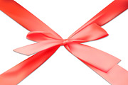 3D red bow tape ribbon gift vector