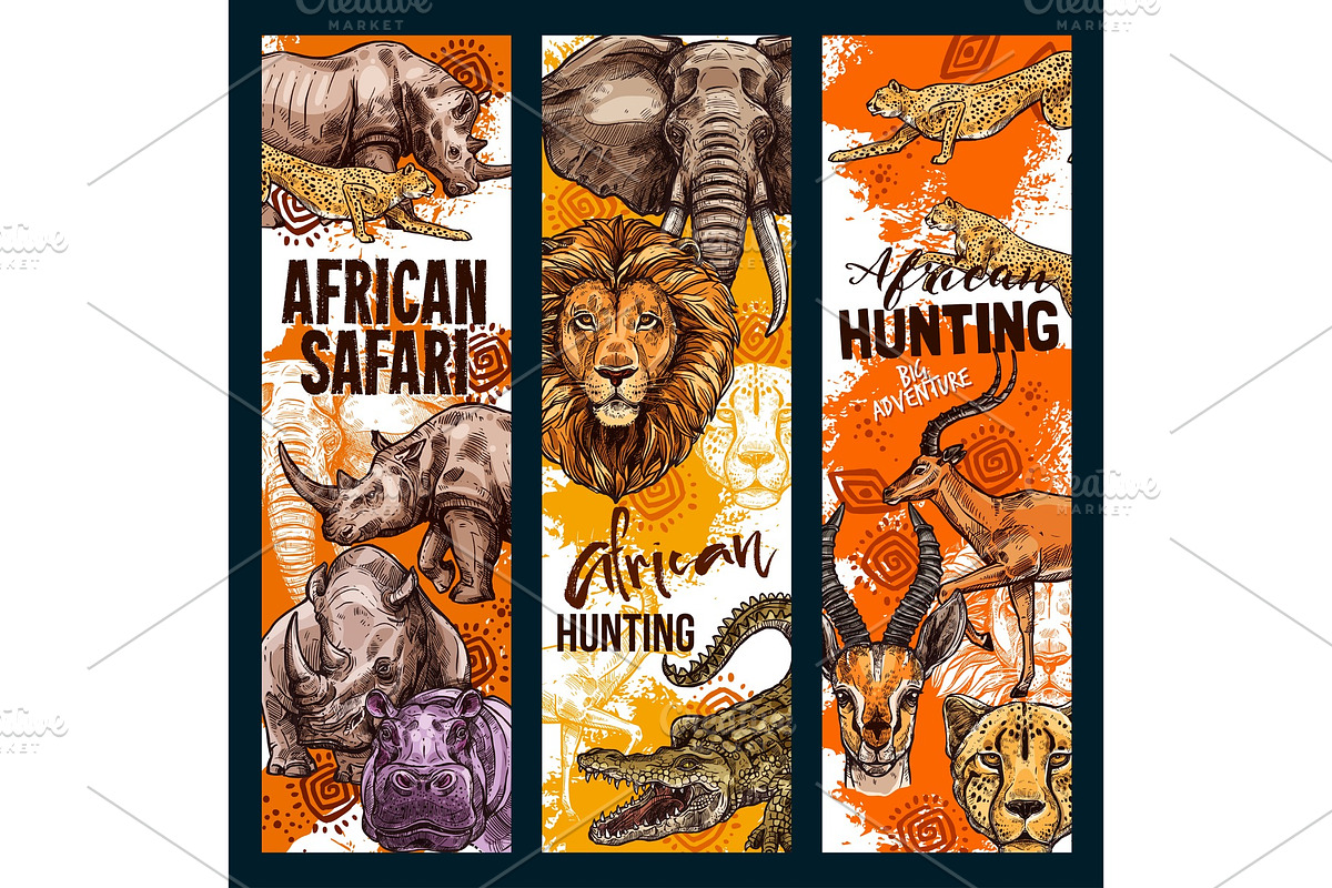 Vector African safari animals in Illustrations - product preview 8