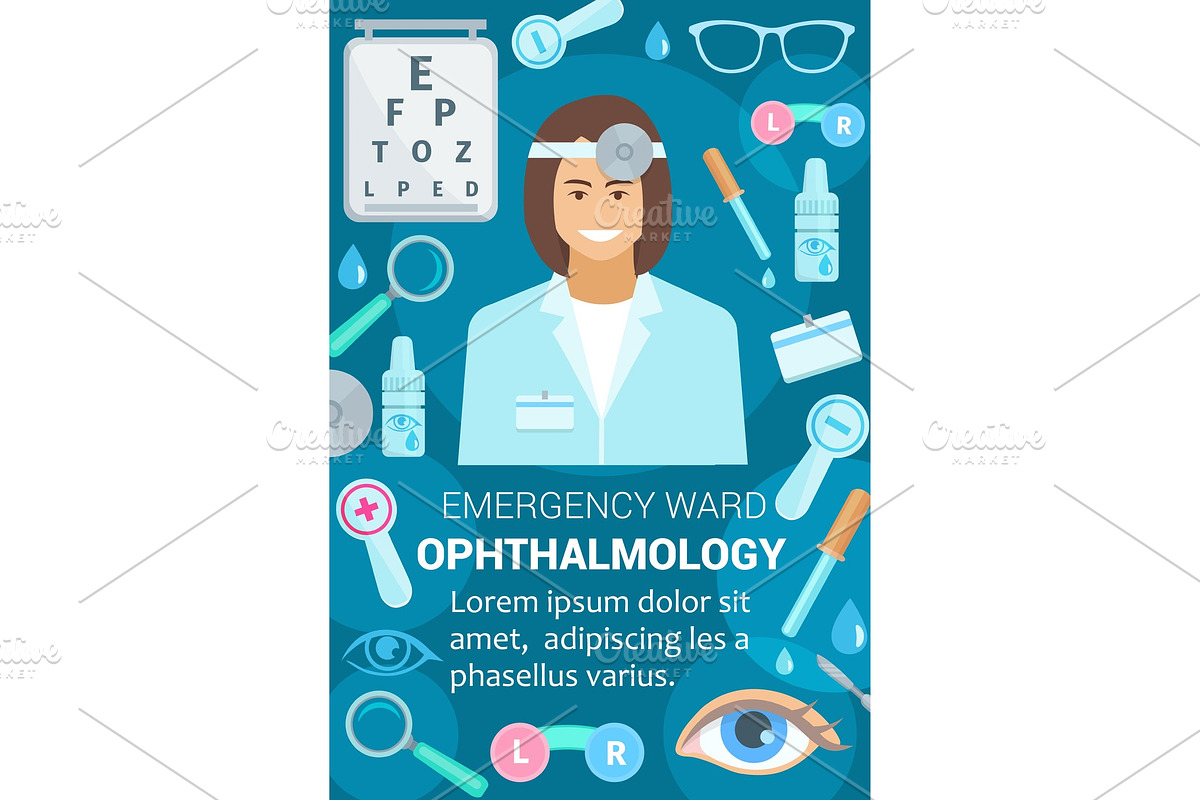 Vector poster ophthalmology medicine in Illustrations - product preview 8
