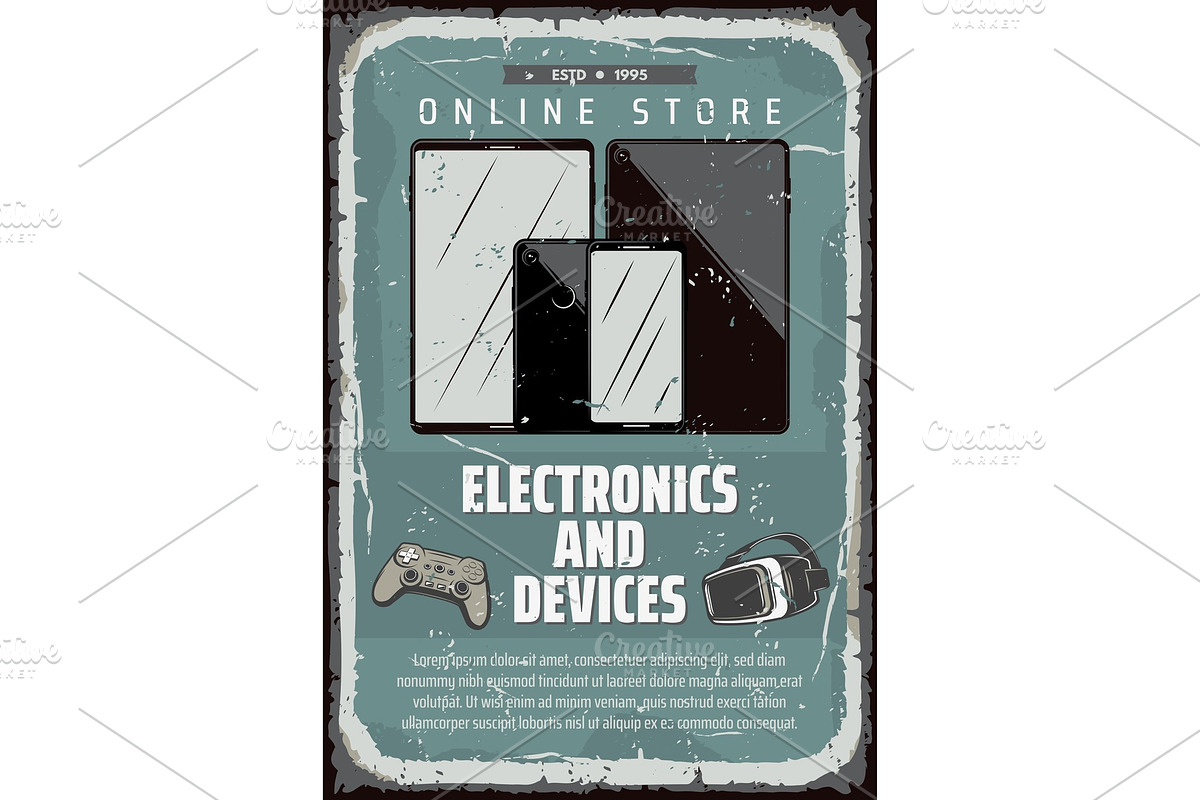 Vector poster electronic device shop in Illustrations - product preview 8