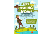 Poster of fisherman with fish rod
