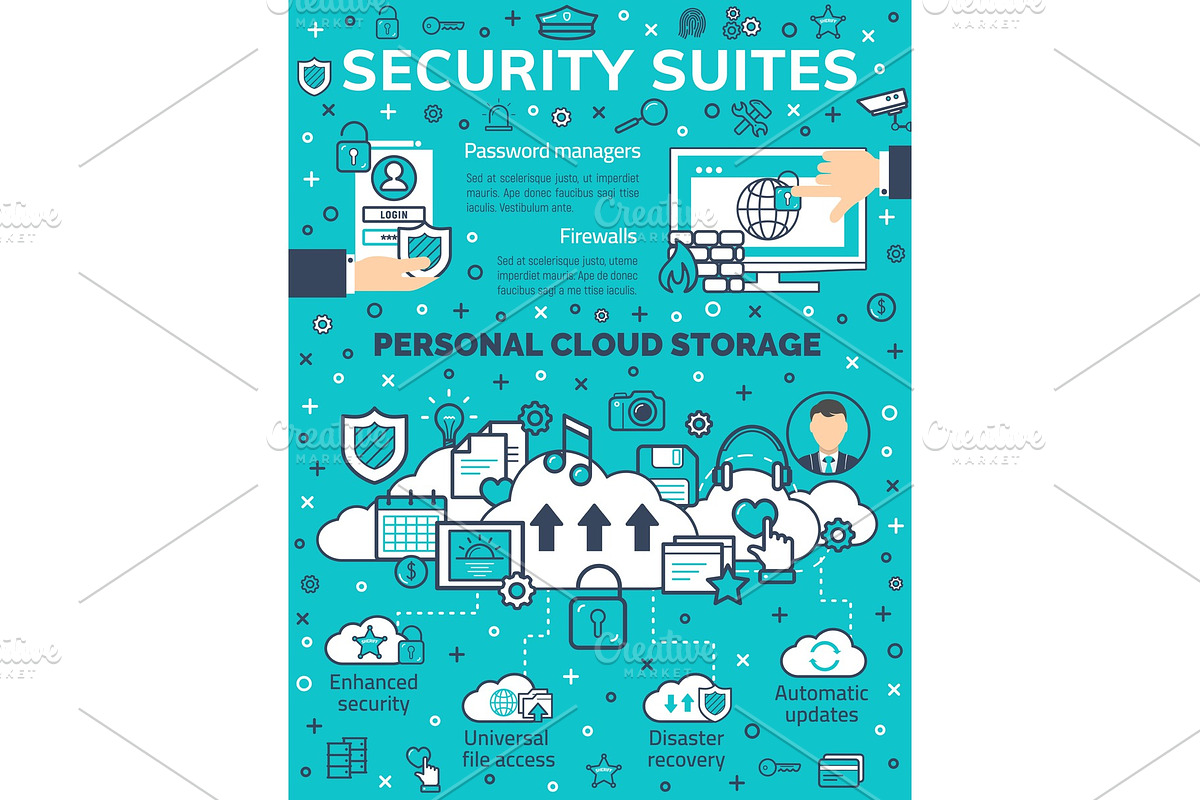 Vector poster internet data security in Illustrations - product preview 8