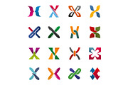 Vector letter X icons for design