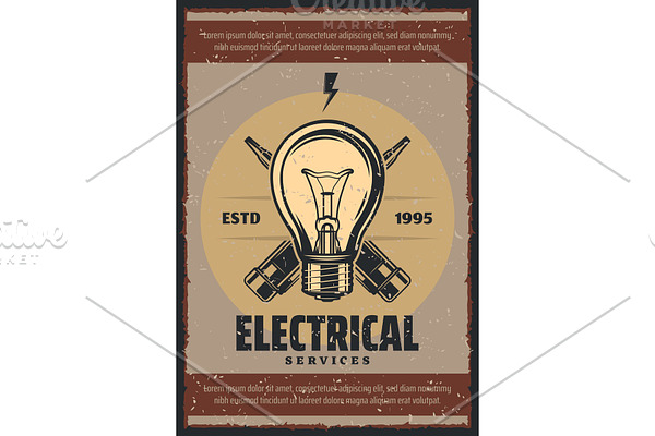 Vector poster electrical services