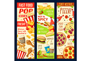 Fastfood restaurant menu banners