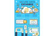 Vector poster secure online data