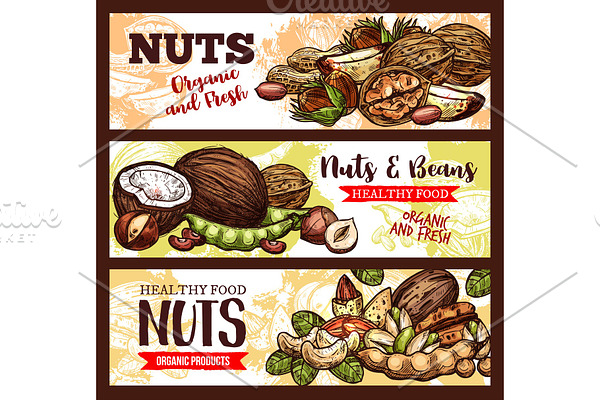 Banners of nuts and beans