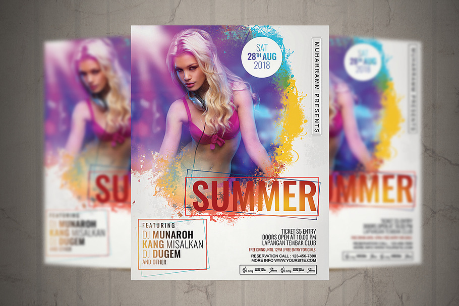 Summer Party Flyer / Poster in Flyer Templates - product preview 8