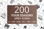 200 Four Seasons Grey Icons