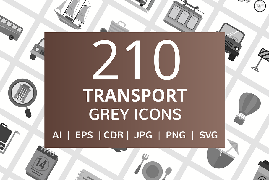 210 Transport Grey Icons