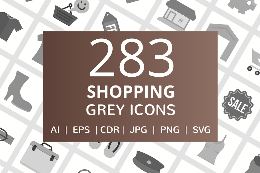 283 Shopping Grey Icons in Icons - product preview 8