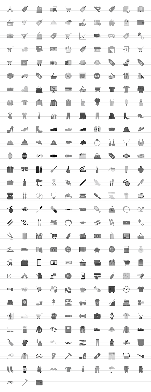 283 Shopping Grey Icons in Icons - product preview 1