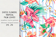 Tropical flowers abstract pattern