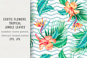 Tropical flowers abstract pattern