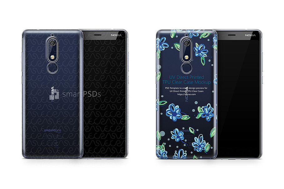 Nokia 5.1 UV TPU Clear Case Mockup in Product Mockups - product preview 8