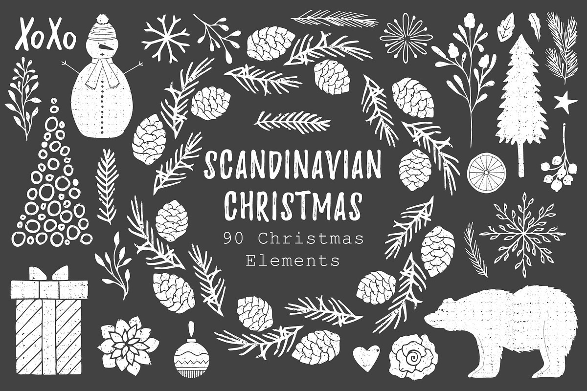 Scandinavian Christmas - 90 Elements in Illustrations - product preview 8