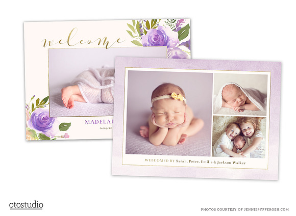 Birth Announcement Card Template in Card Templates - product preview 1
