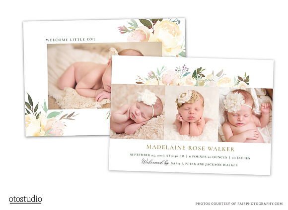 Birth Announcement Card Template in Card Templates - product preview 1