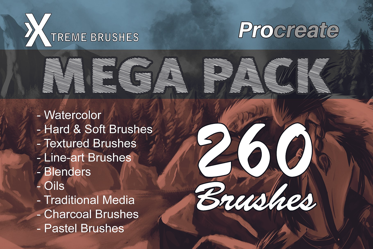 Procreate MEGA PACK! in Photoshop Brushes - product preview 8
