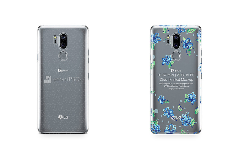 LG G7 ThinQ UV PC Clear Case Mockup  in Product Mockups - product preview 8