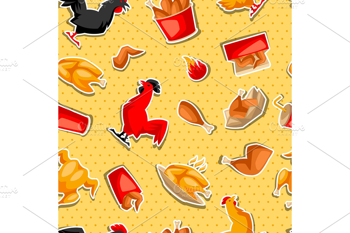 Fast food fried chicken meat. in Patterns - product preview 8