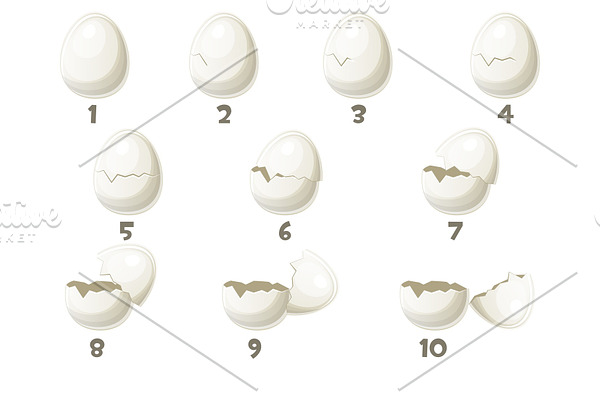 Steps animations broken egg